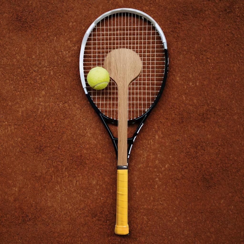 Trainer Wooden Tennis Spoon Sticking Practice Racket Precision Pointer Improve