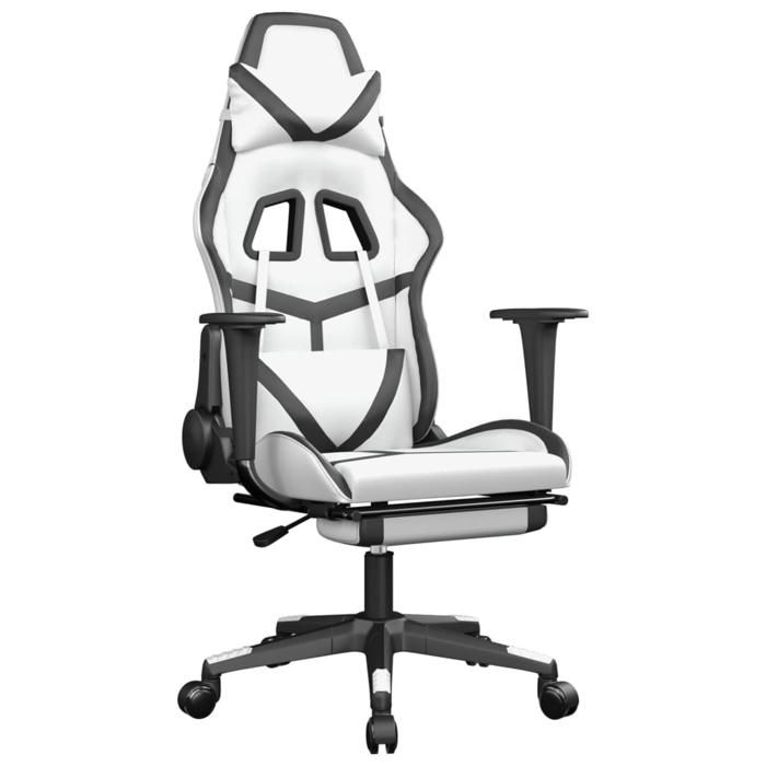 VidaXL Massage Gaming Chair with Footrest Computer Chair Armchair Adjustable Backrest and Footrest Office 345443