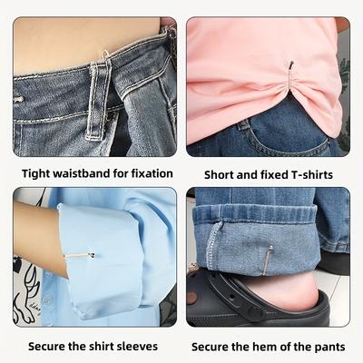 4pcs Invisible Waist Tightening Metal Clip, Adjustable Button Clip, Suitable for Jeans and Clothes, Fashion Accessories