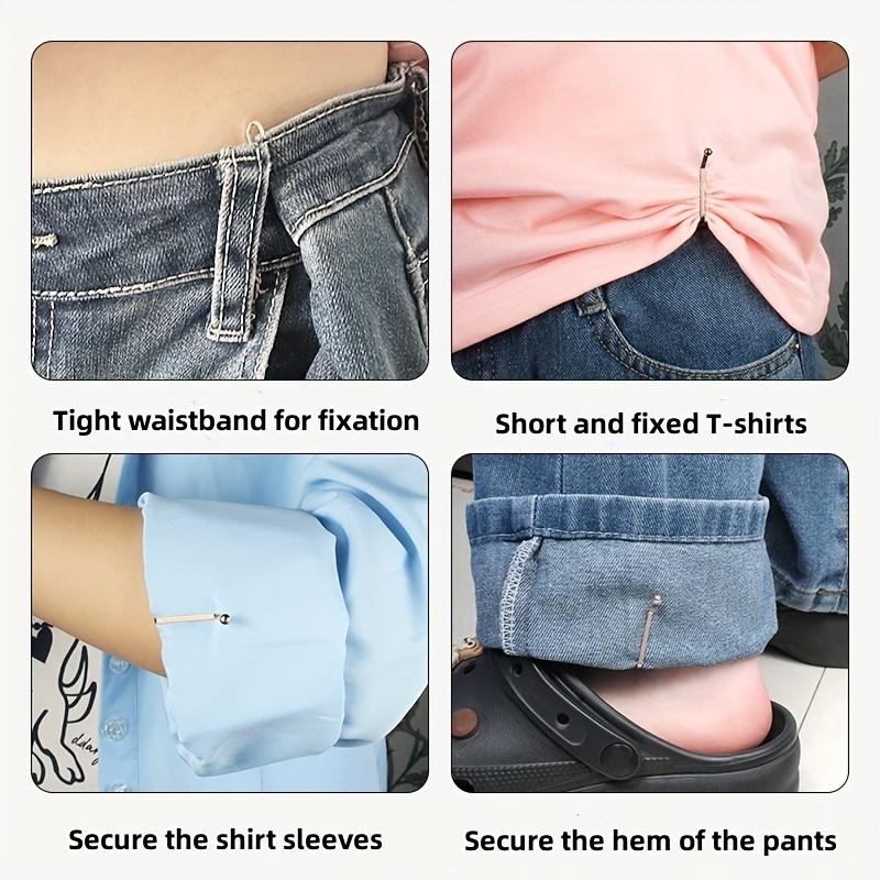 4 Stück unsichtbarer Metallclip zur Taillenstraffung, verstellbarer Knopfclip, passend für Jeans und Kleidung, Modeaccessoires