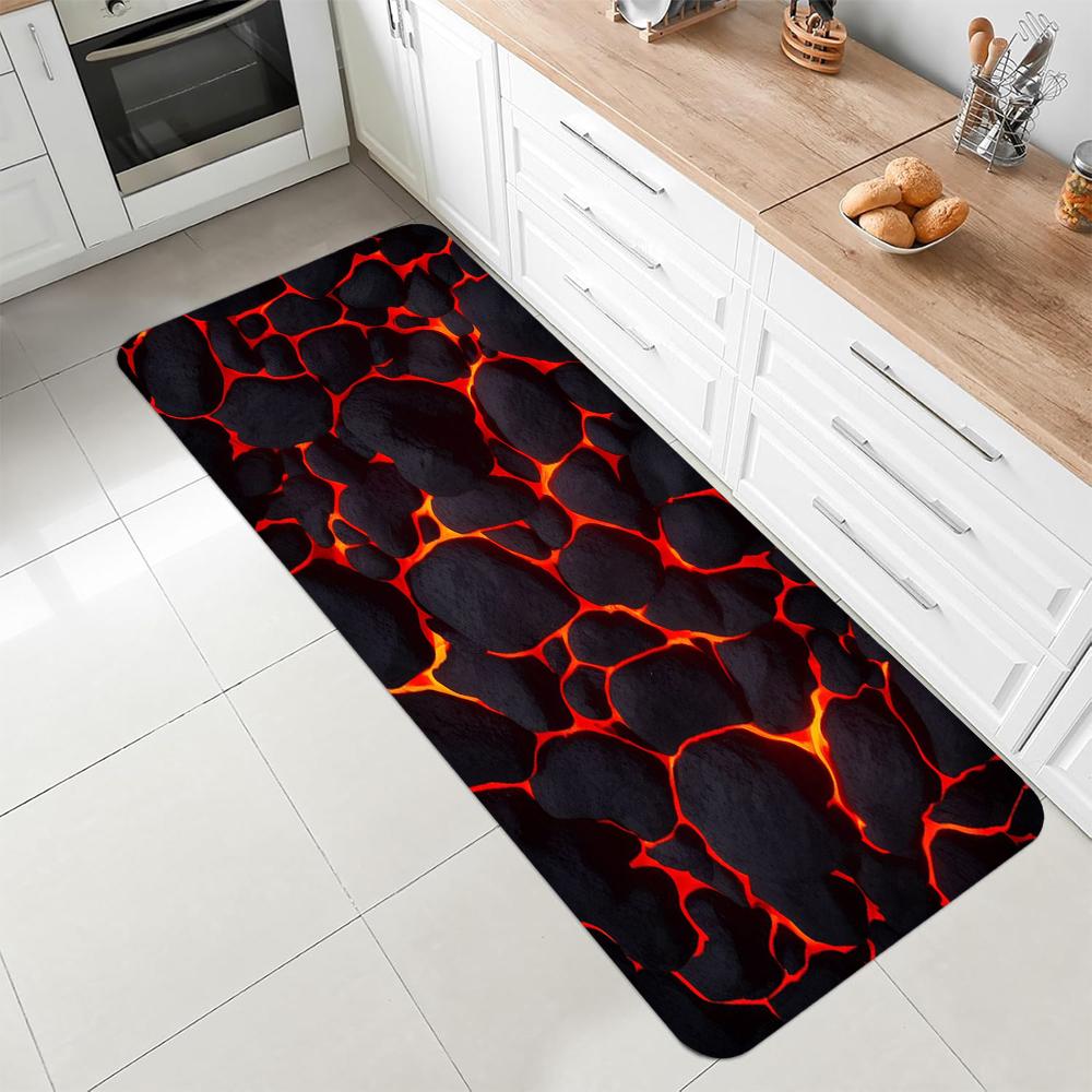 

Lava Rock Pattern Carpet Mat Rug Living Room Home Decoration Orange Red Magma Stone Floor Mat Non Slip Bedroom Decor 40X120CM
