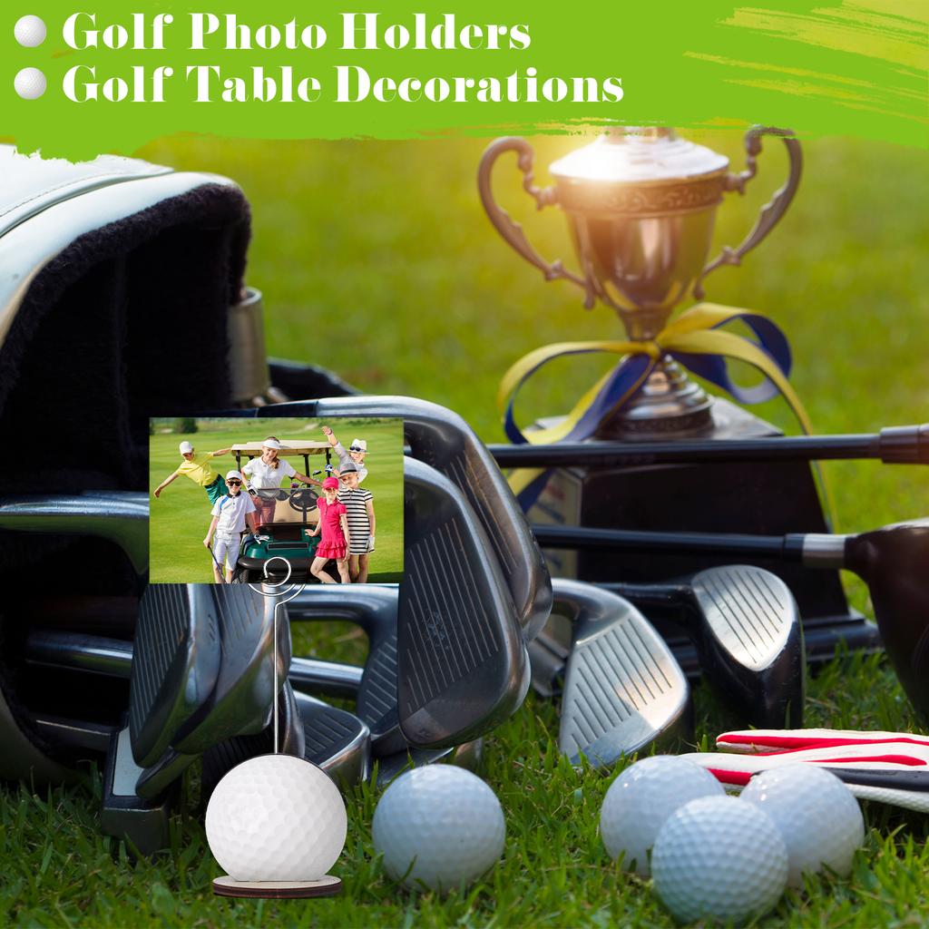 24 Pcs Golf Ball Base Memo Clip Holder Metal Wire Table Number Card Place Holders Stand Note Paper Clip Name Place Card Golf Cen