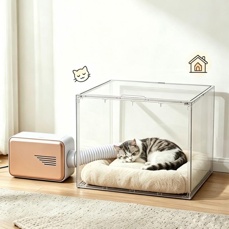 Portable Pet Dryer Box Cats Dogs Quiet Foldable Hair Drying Machine Home Use Small Animal Grooming Device
