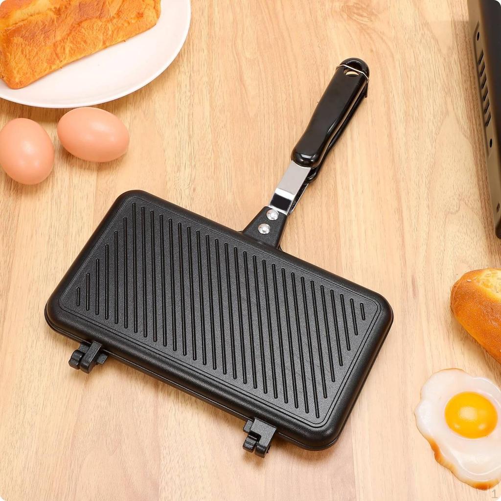 Panini Press Grill DieCast Aluminum Non Toasting Pan for Breakfast, Home