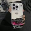 Snow Mountain Landscape Sunset Electroplate Silver Phone Case For iPhone 16 11 12 13 14 15 Pro Max 7 8 Plus X XS XR Back Cover