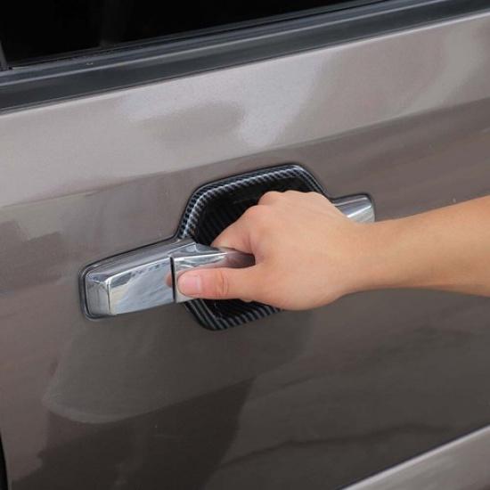 For Mitsubishi Montero Pajero 2007-21 Door Handle Bowl Cover Trim Carbon Fiber