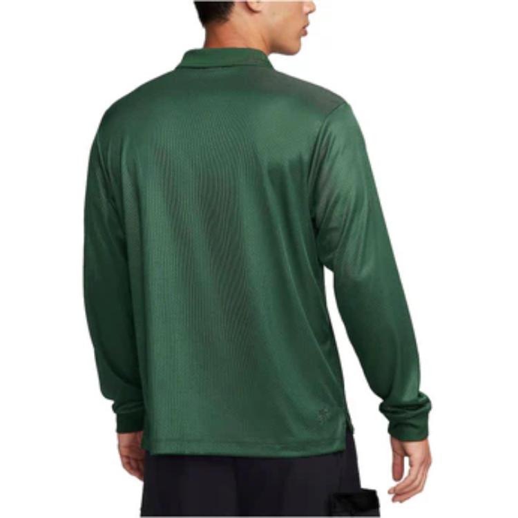 Nike Solid Color Letter Logo Print Pocket Half Zip Pullover Long Sleeve T-Shirt Men Tops Green FB7382-323