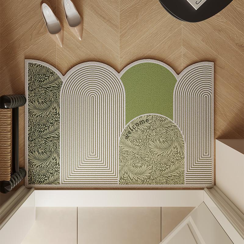 Felpudo para Puerta de Entrada Anillo de Alambre Área para Zapatos Felpudo de Pie de Gama Alta Resistente a la Suciedad Antideslizante Felpudo para Puerta de Entrada Doméstico con Forma Especial