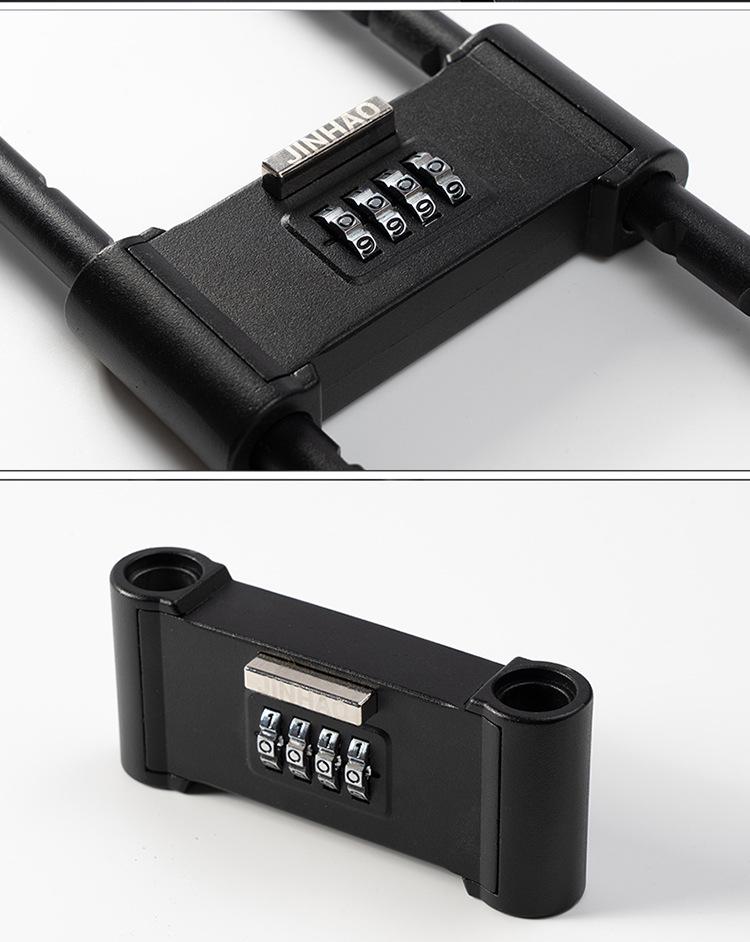 Shear & Pry-Resistant U-Shaped Glass Door Password Lock