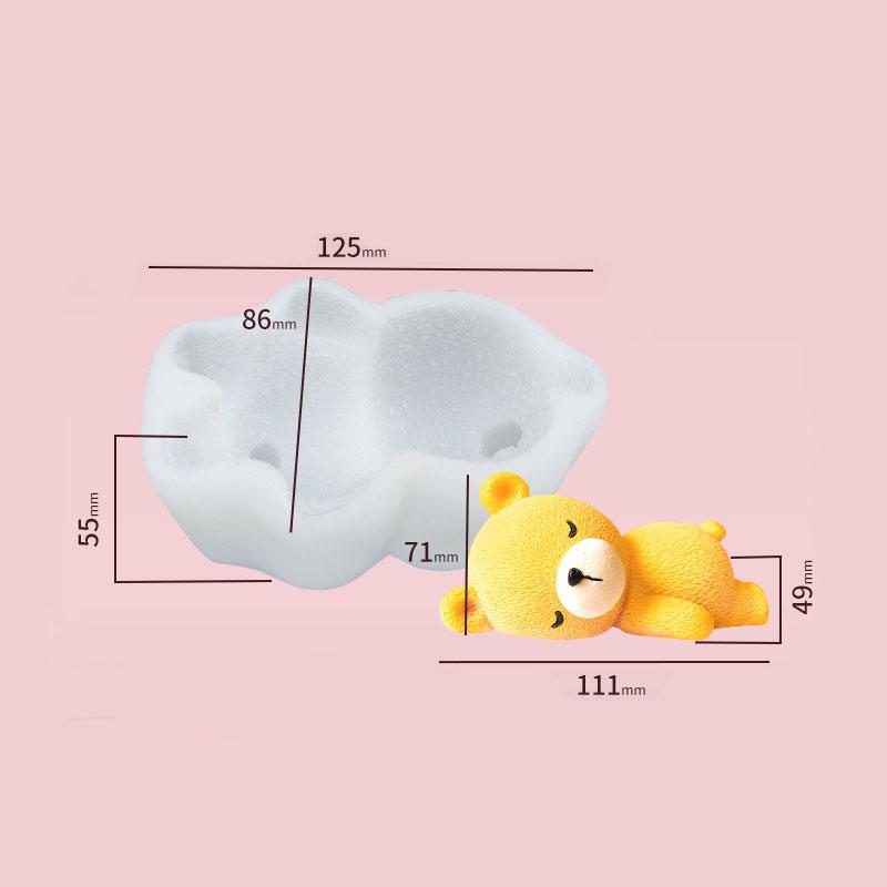 1Pcs Sleeping Bear Design Silicone Cake Molds Mousse Mould Food Grade Dessert Baking Tools Kitchen Supplies Kichen Bakery Diy