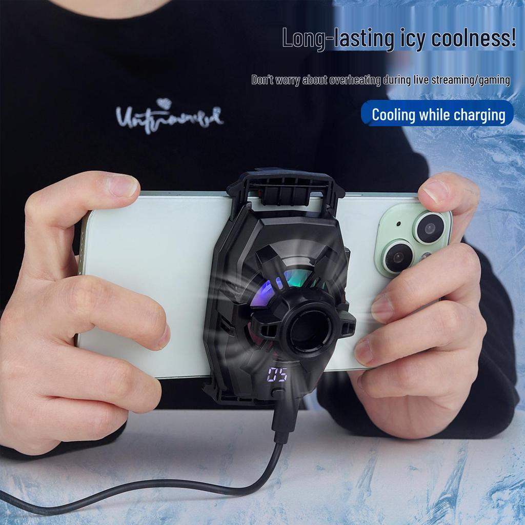 Portable Mobile Phone Cooling Stand with Silent Fan for Live Streaming and Gaming