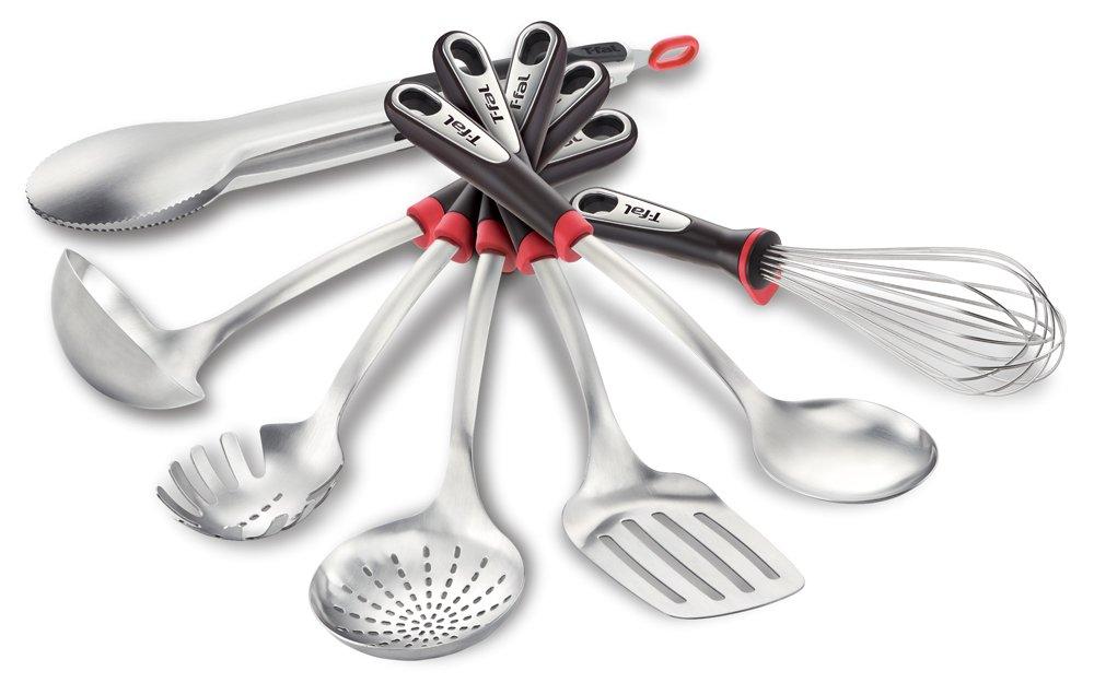 Ingenio Stainless Steel Ladle with Stainless Dishwasher and Silicone Stopper T-fal Easy-Pour Head, Steel, Safe, (K12602)