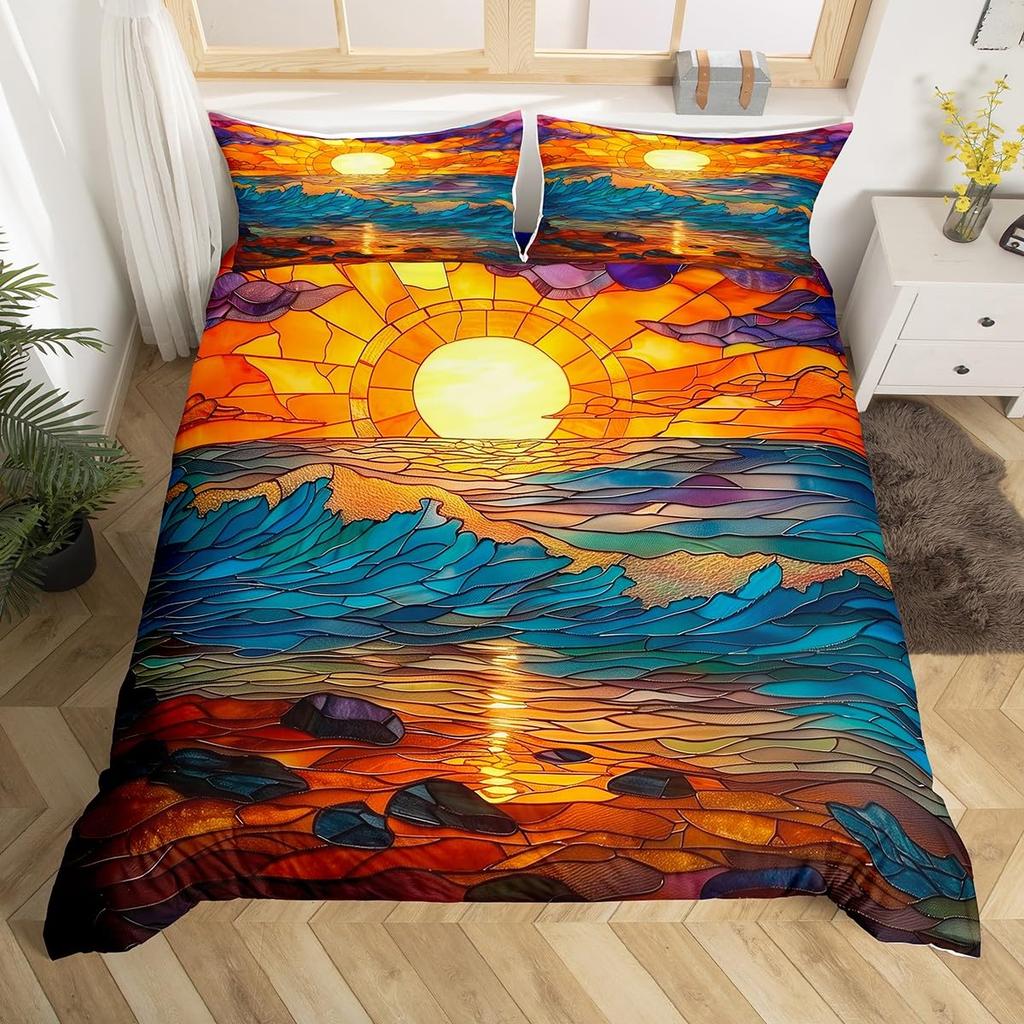 Sunset Duvet Covers For Kids Teens Queen King Size Quilt Covers Lightweight Down Room Decor 2 Pillowcase 1 Duvet Cover No Quilt