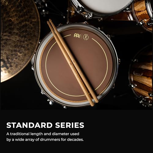 MEINL Stick & Brush Meinl Standard Hickory Drumsticks with Acorn Tip, 5A, SB101 (406 x 14.4mm)