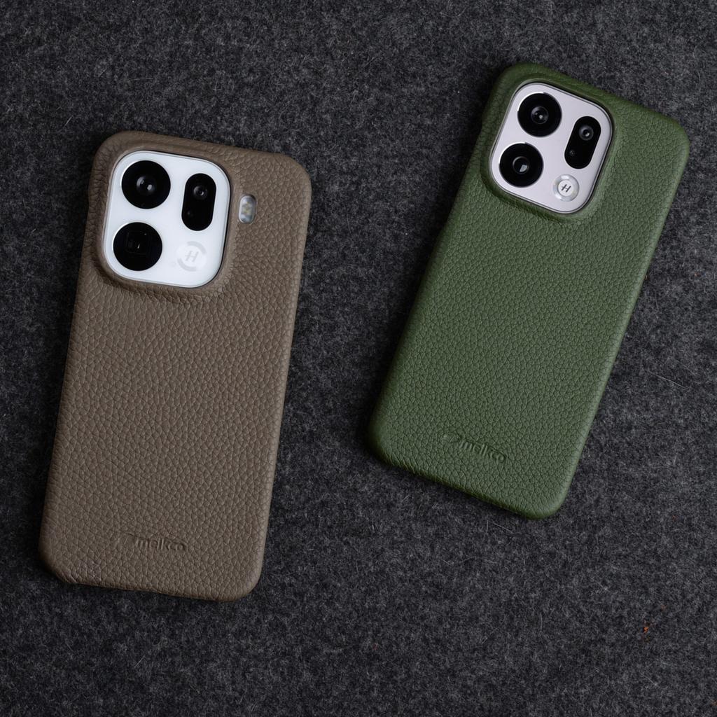 Melkco Genuine Cowhide Half-Wrapped Case for Oppo Find X9 Pro FindX9 Business Leather Shockproof Protective Mobile Phone Cover