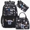 Large Capacity Schoolbag with Shoulder Strap; Student Three-piece Pencil Case Set