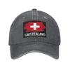 Swiss Switzerland Flag Denim Fabric Cap Casual Baseball Caps Adjustable Hat Summer Unisex Baseball Hats