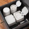 Cute Plastic Button Desktop Storage Box Jewlery Organizer Case with Lid Cosmetic Lipstick Hairpin Cotton Swab Sundries Container