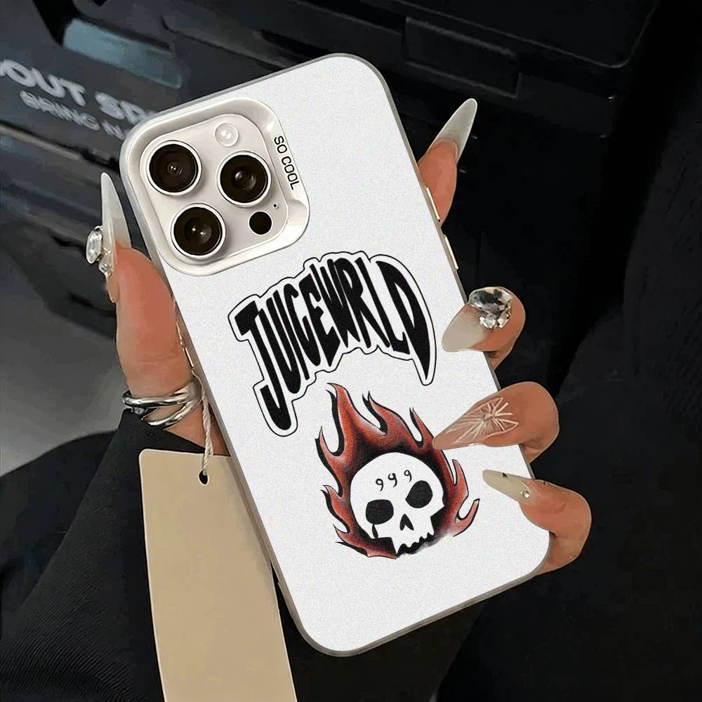 Rapper -999 J-Juice W-WRLD Phone Case For iPhone 17,16,15,14,13,12,11 Plus,Pro Max,XS,white Silver Phone Case