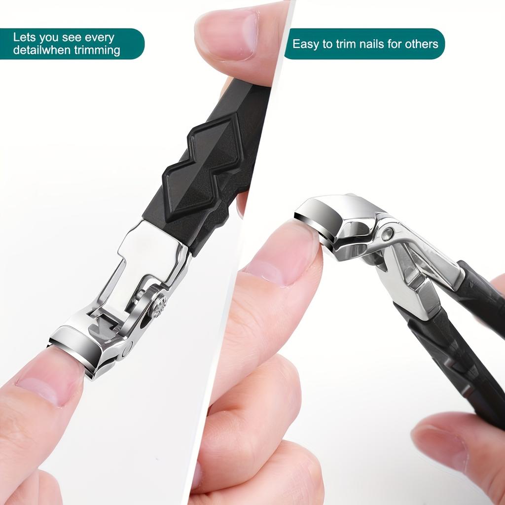 Durable Stainless Steel Toenail Clippers, Wide Jaw, Angled Head, Concave Blade, Classic Style Easy to use Nail Cutter