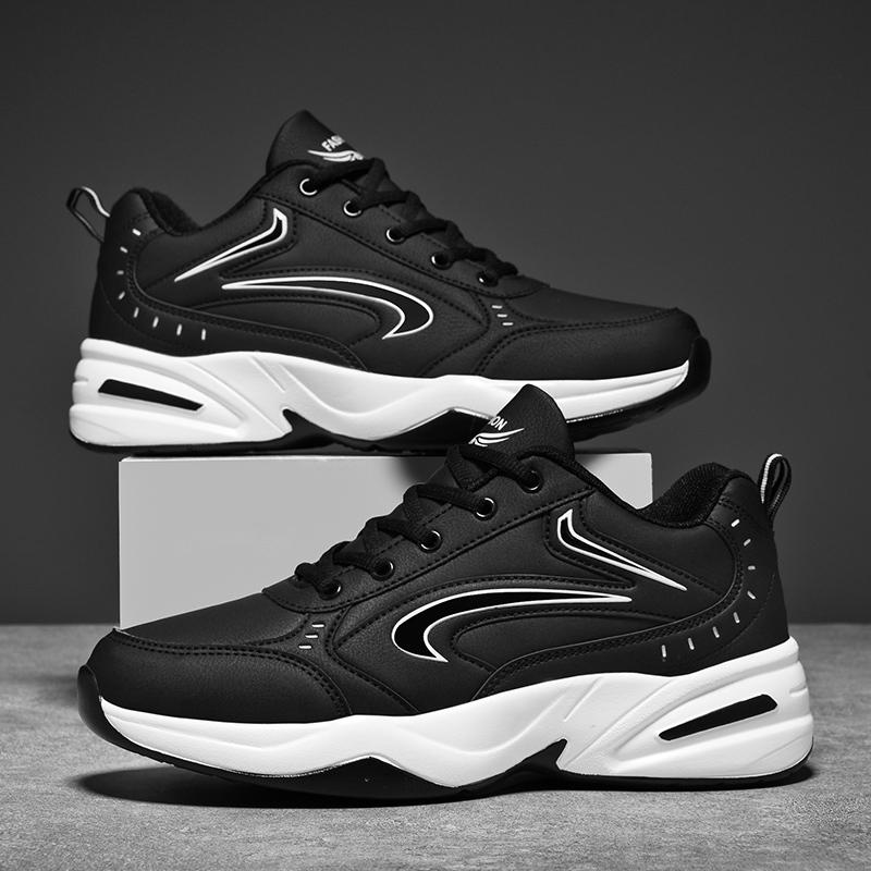 

Мужские зимние кроссовки нескользящие водонепроницаемые уличные зимние спортивные туфли для мужчин Добавить хлопок теплая обувь для ходьбы 2024 Мужская хлопковая обувь 48 черный белый