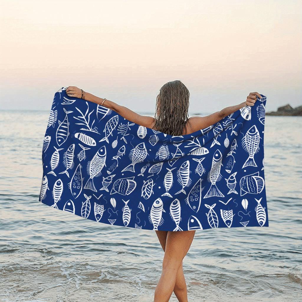 1 Stück Schule des Einfallsreichtums Muster Strandtuch Übergröße Schnelltrocknend Mikrofaserhandtücher Poolzubehör Kreuzfahrt-Essentials Urlaubsgeschenke