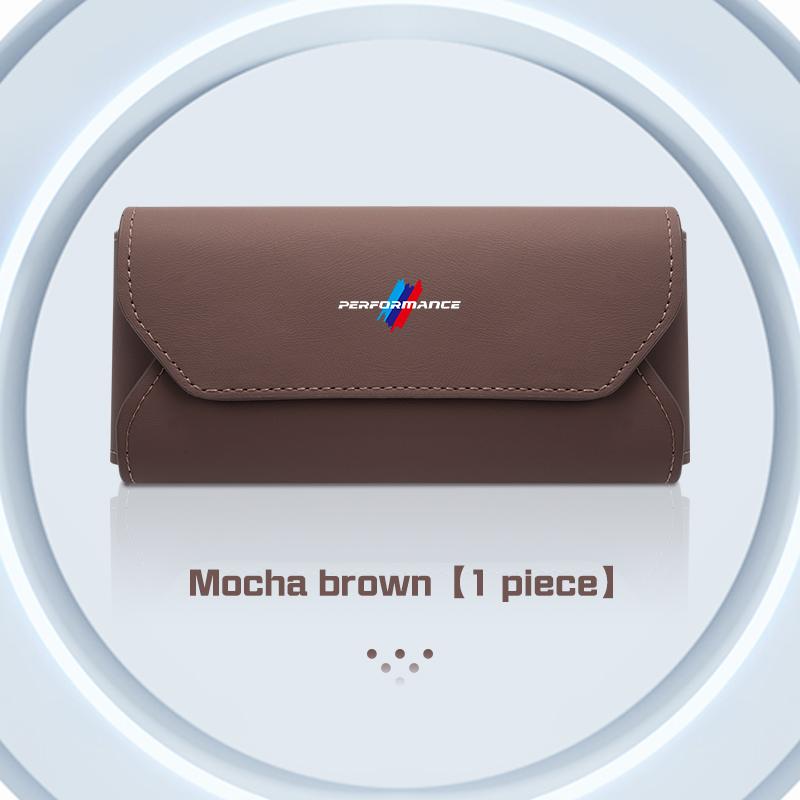 Leather Car Visor Glasses Case For BMW X1 X2X3X5X4 X6 X7 1 3 5 7 Series F48 E70 E90 G20 G30 I7 Sunglasses Box Eyeglasses Storage