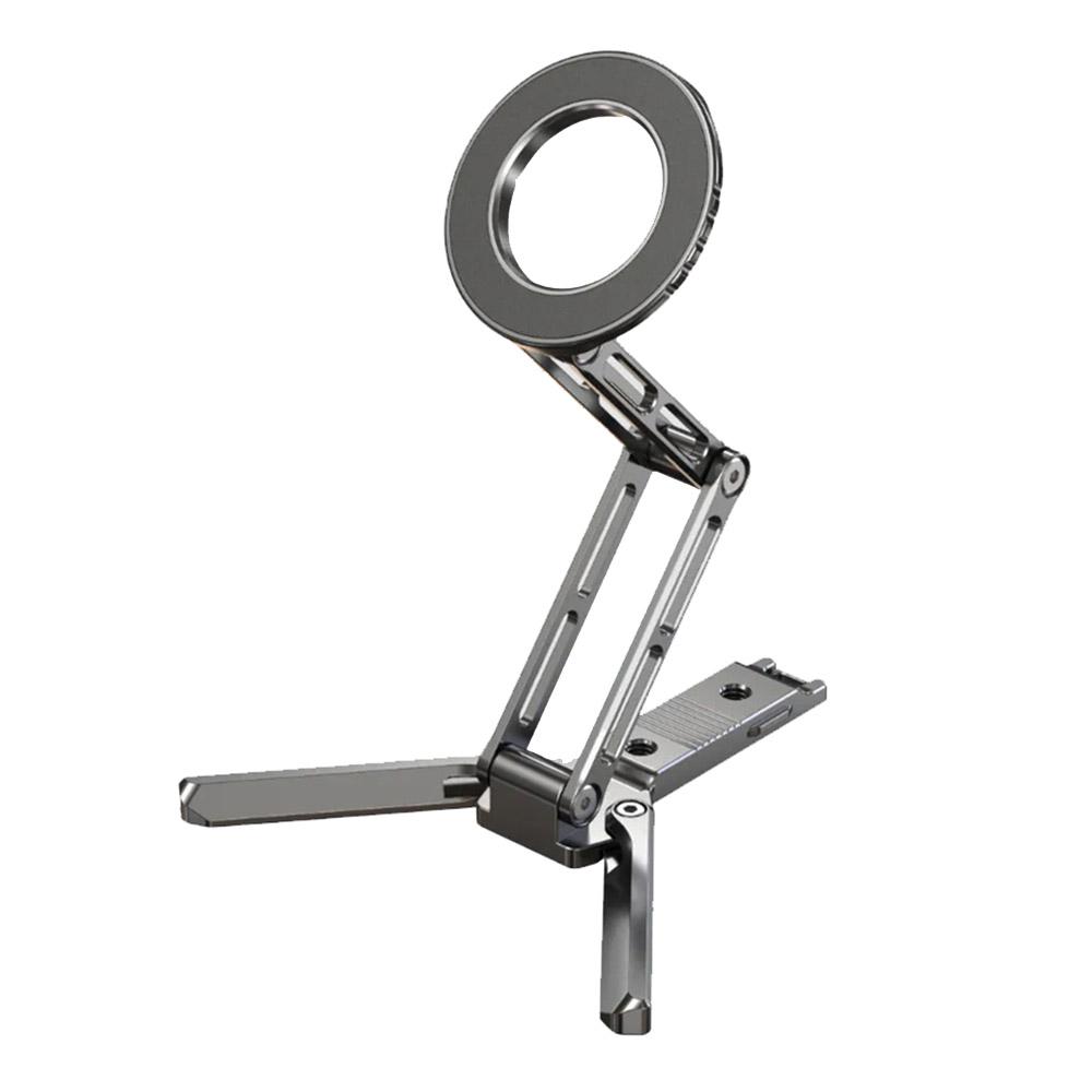 JMARY MS-96 Aluminum Alloy Magnetic Phone Stand Foldable 360° Rotation Desktop Holder for iPhone 12-17 Series