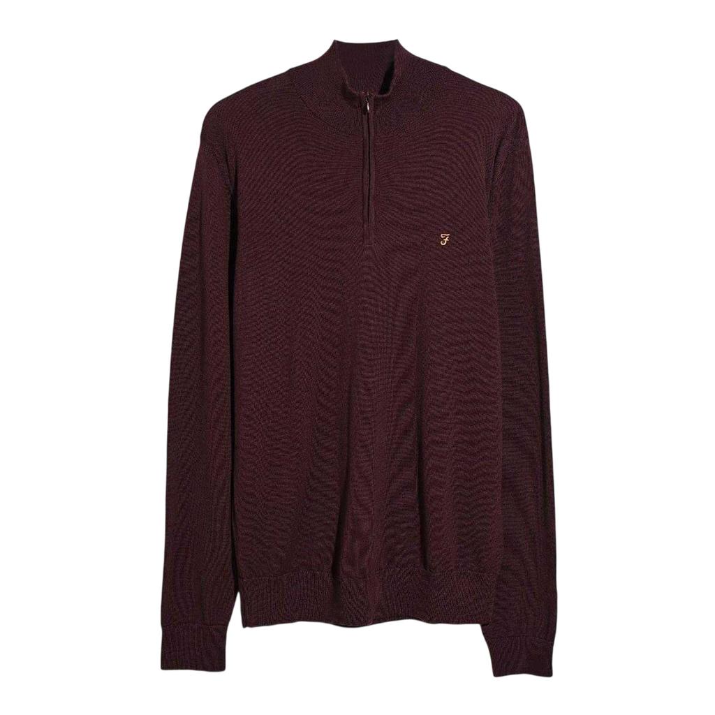 Farah Mens Zip Neck Sweater Top