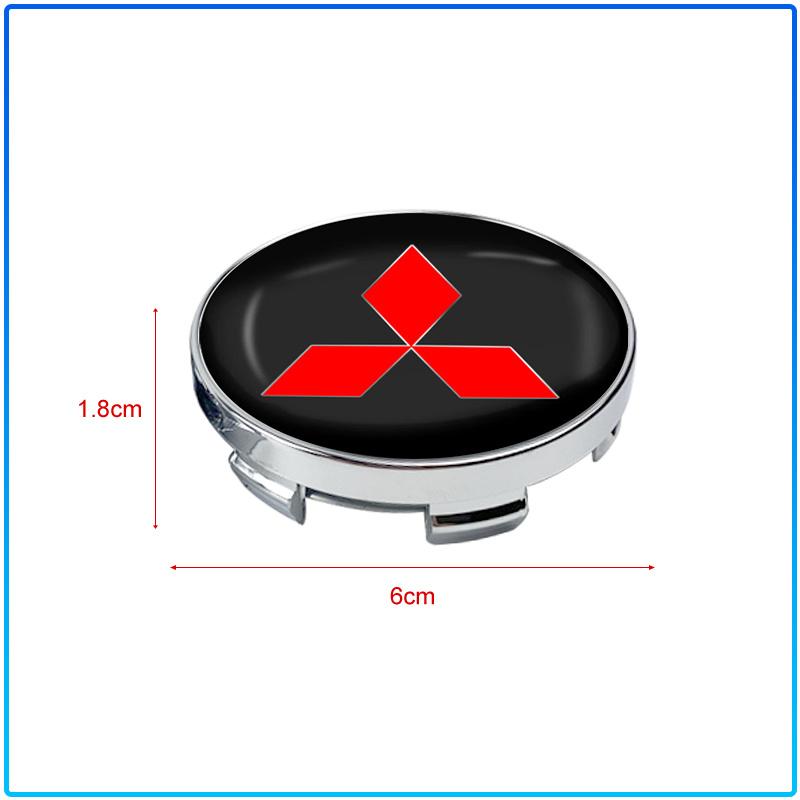 For Mitsubishi Lancer 7 8 I200 Pajero Montero Sport Outlander ASX Mirage Eclipse4Pcs 60MM Car Wheel Center Hub Cap Car Accessories
