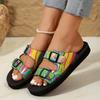 Light Foam Shoes, Soft-soled Shoes, Colorful Slippers, Belt Buckles, Thick-soled Slippers