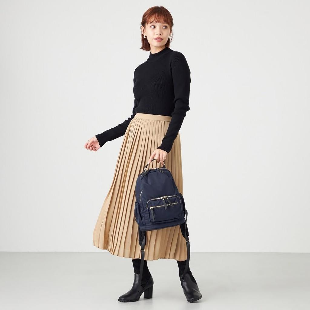 Monica 13-Taschen Nylon-Rucksack, Klein, MONI1058, Schwarz (10)