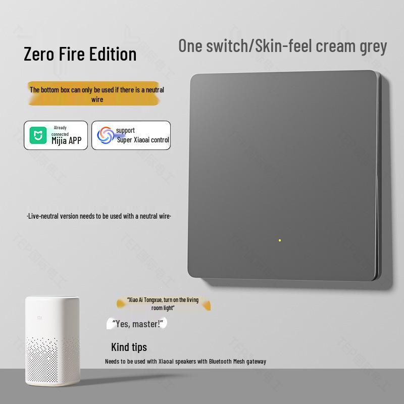 Mijia Smart Switch Doppel-/Einzel-Nullleiter-Feuerkontrollpanel mit Sprachsteuerung für das ganze Haus.