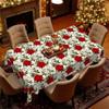 Christmas Safflower Green Leaf Tablecloth, European Pastoral Rectangular/Round Table Cloth, Dining Table Decorative Cloth