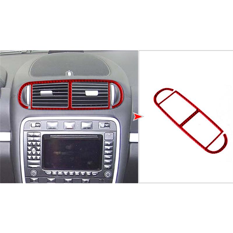 Carbon Fiber Car Center Console Middle Air Outlet Panel Sticker For Porsche Cayenne Sport SUV 2003-2010 With Navigation
