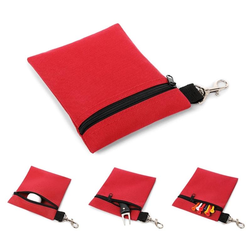 Lightweight Golf Ball Bag Golf Tees Storage Pouch with Carabiner Waist Bag Small Sports Accessory Bag for Men and Women