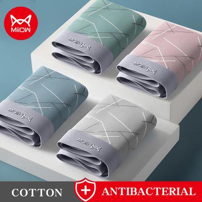 MiiOW 4Pcs Grafeen Heren Onderbroek Boxershorts Comfortabele Cuecas Ice Silk Man Ondergoed Heren Boxer Heren Slipje Kort L-3XL