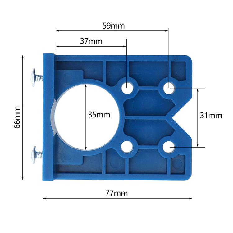 35mm Concealed Hinge Jig, Cabinet Door Hinge Hole Drilling Locator Installation Template Tool