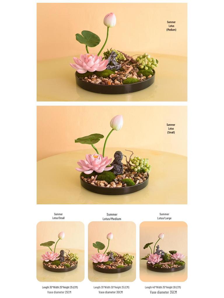 Large Round Table Turntable Centerpiece for Hotel Dining and Private Room Decor - Artificial Flower Art Landscape