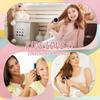 Folding Cute Mini Pocket Hair Comb With Mirror For Women And Girls Round Hair Brush Compact Travel Size Hair Massage Comb