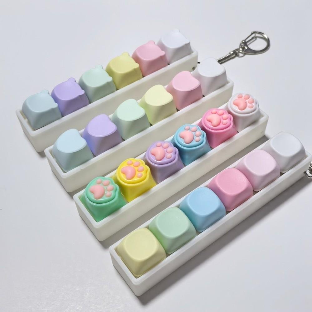 Key Button Fidget Keychain Keycap Clicker Toy Pendant Funny Pinch Toy  for Adult&Kids