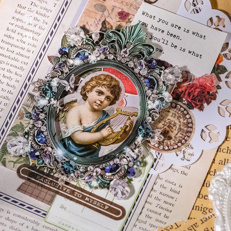 Yuxian Starry Treasure Series Embossed Collage Card Set - 6 Styles, 10 Sheets for DIY Decoration