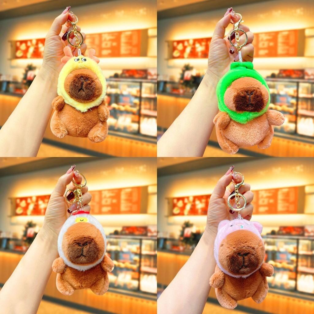 Cute Plush Capybara Keychain Pendant Ornament Wholesale Backpack Car Key Ring Doll