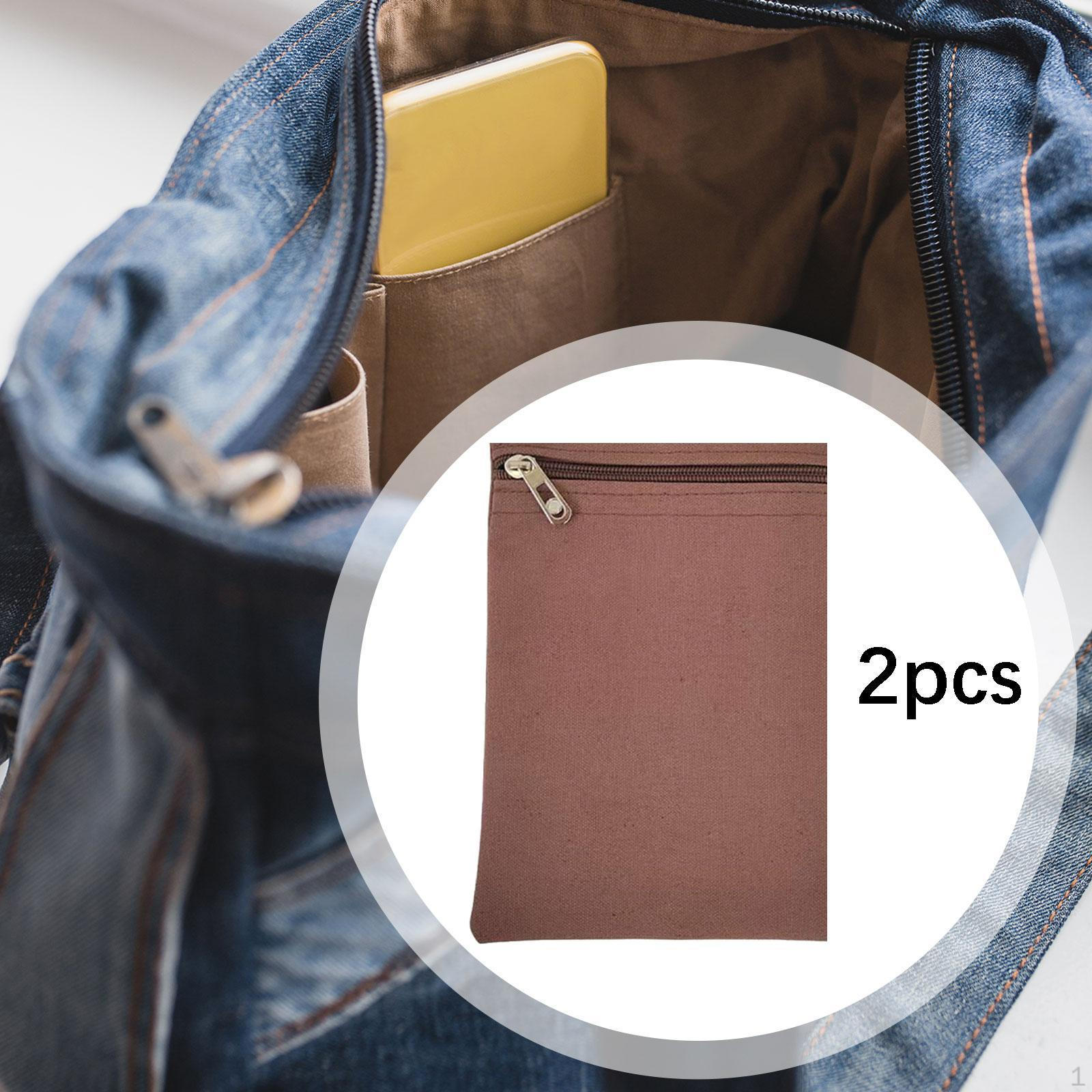 

2 Pieces Sew in Side Coat Inside Wallet Secure Canvas Crafted Suitable for workwear school uniforms Coffee L