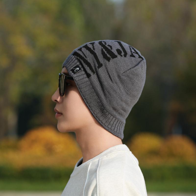 Winter Herren Kaschmir Mütze Warme Wollmütze Buchstaben Outdoor Strickmütze