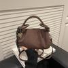 Fashion Deerskin Fleece Frosted Folds Portable Cloud Bag Women's  Simple Crossbody Fleece Leather Dumpling Bag