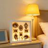 DIY Personalize Mini Museums Silhouettes Box Set with Gold Frame and Mini Figures Photo Display Shadows Box for Home Decors