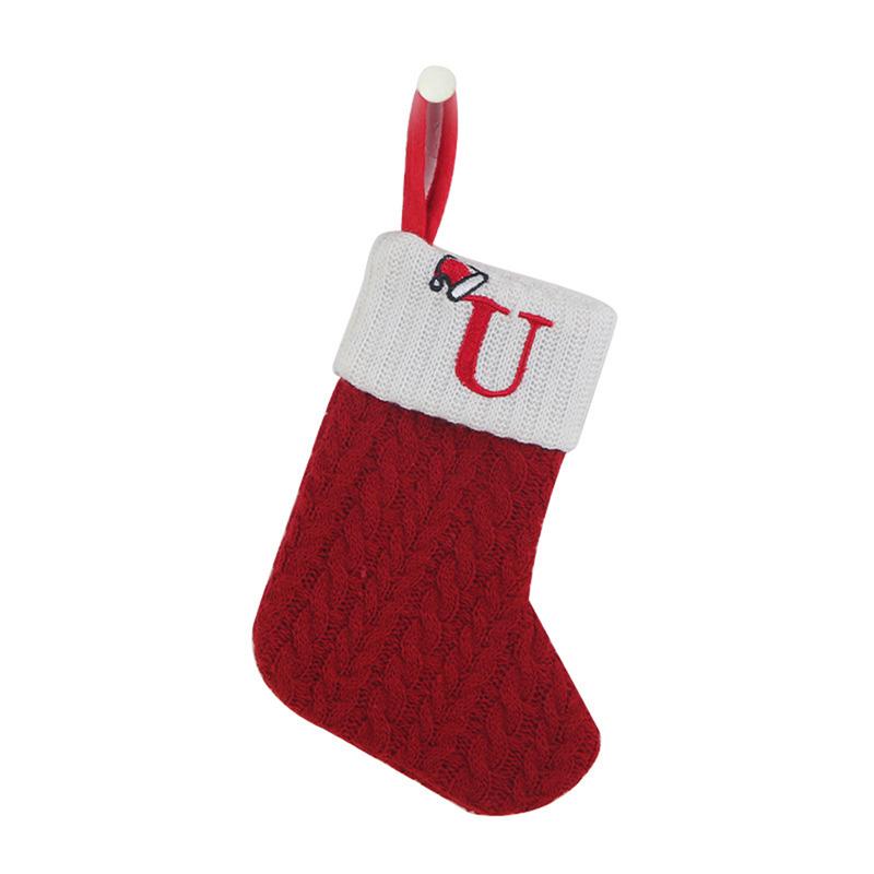 Christmas Socks Knitting Snowflake Letter Stocking Christmas Decoration For Home 2025 Xmas Tree Ornament Gift Navidad Natal 2025