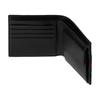 Gucci Red and green stripe decoration leather wallet men's black