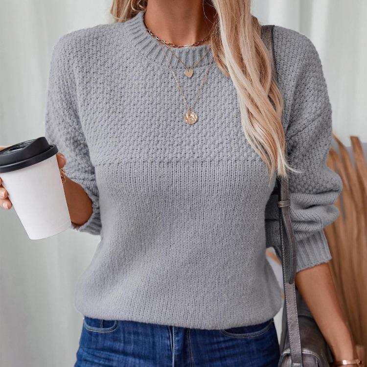 Vintage Loose Long Sleeve Cardigan Sweater Solid Color Knitwear O Neck Top for Autumn Winter